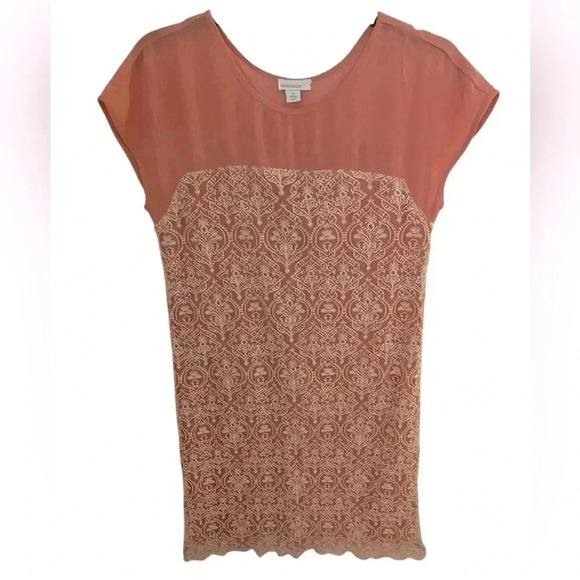 Sundance Rose Palace Peach‎ and White Embroidered Dress Size Small - Picture 3 of 8